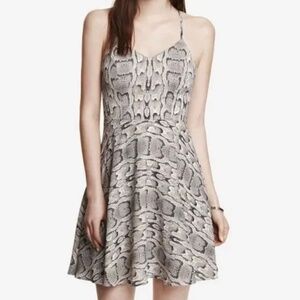 Express Snake Print Fit & Flare Slip Dress - Size 4